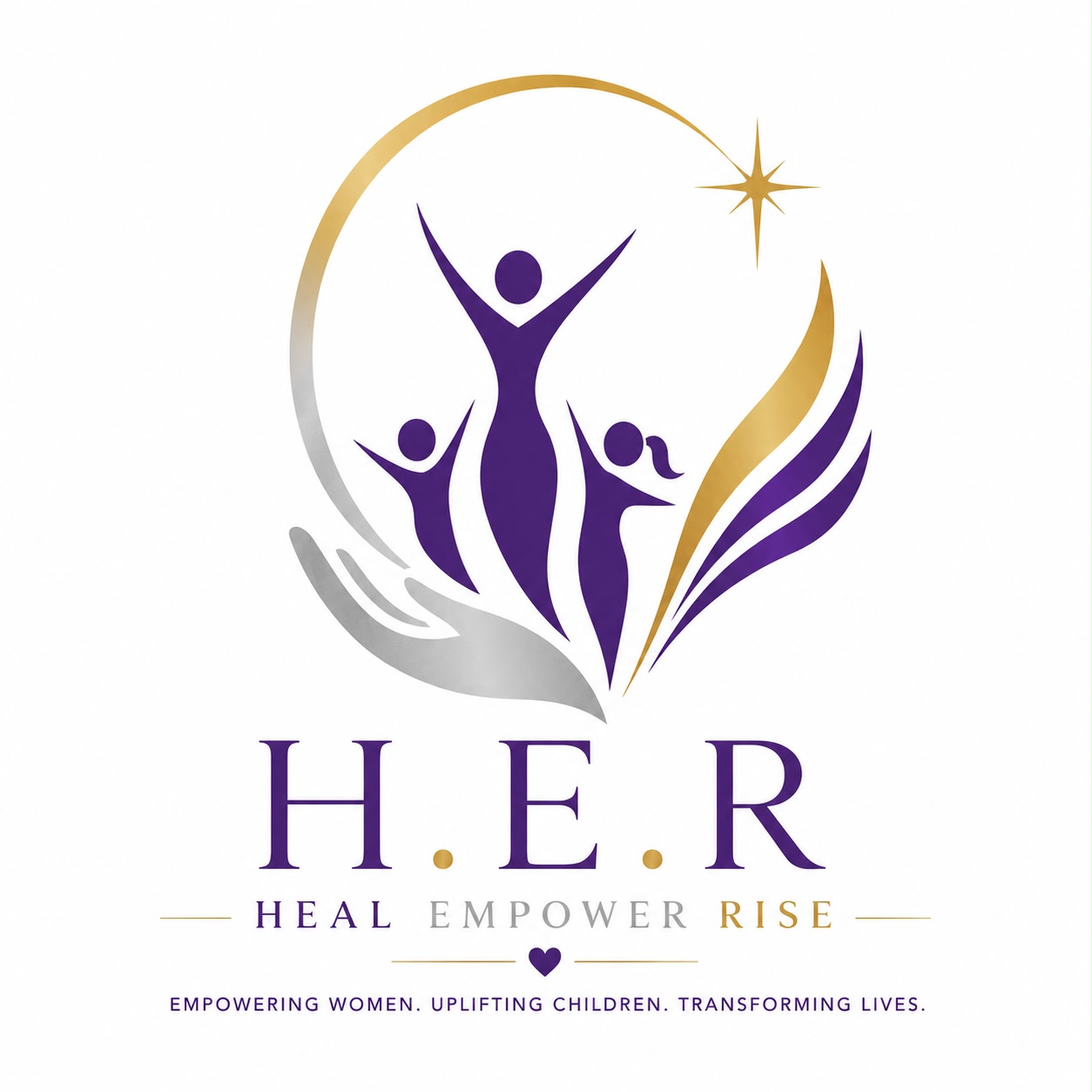 H.E.R — Heal, Empower & Rise logo